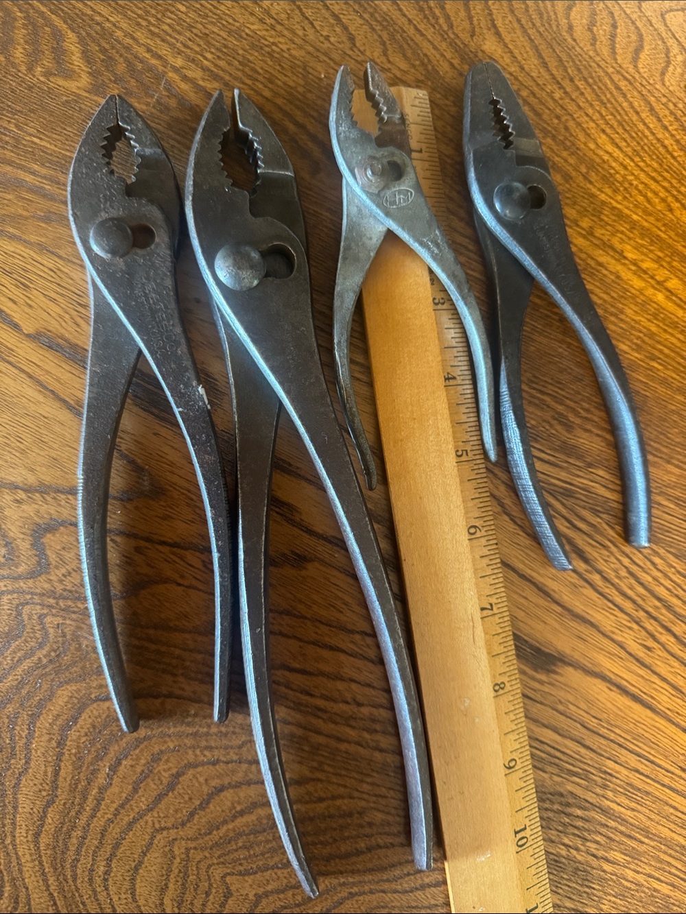 Bundle of 4 Vintage Slip Joint Steel Pliers different brands & sizes - Picture 6 of 10